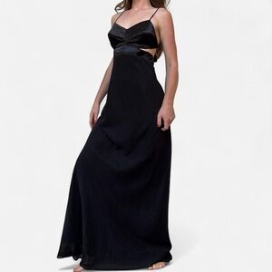 Black 90s gown with cutout and open back